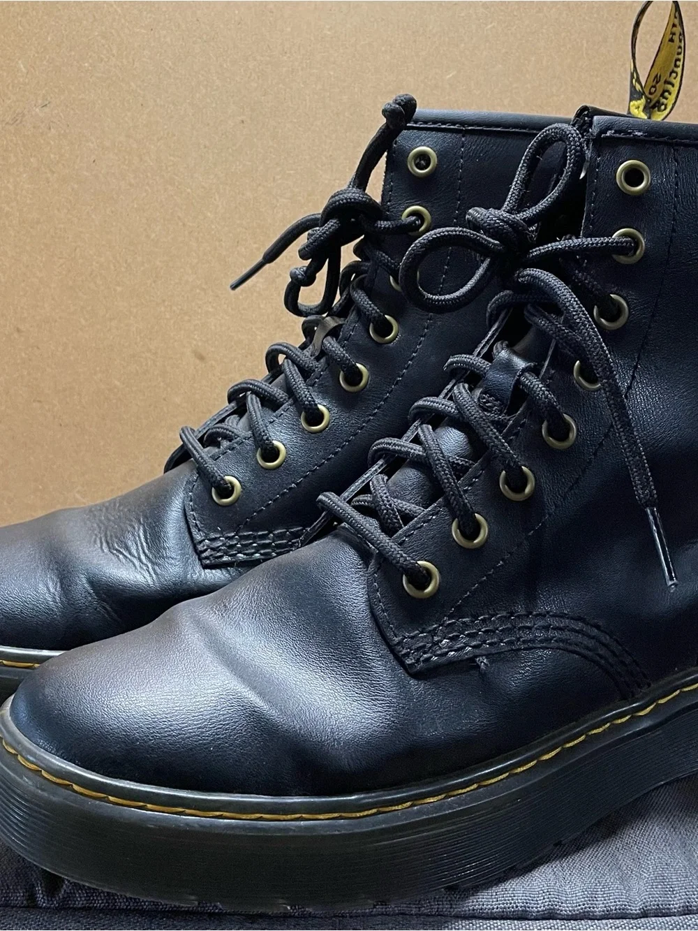 Dr. Martens Black Leather Lace-Up Zavala Platform Boots